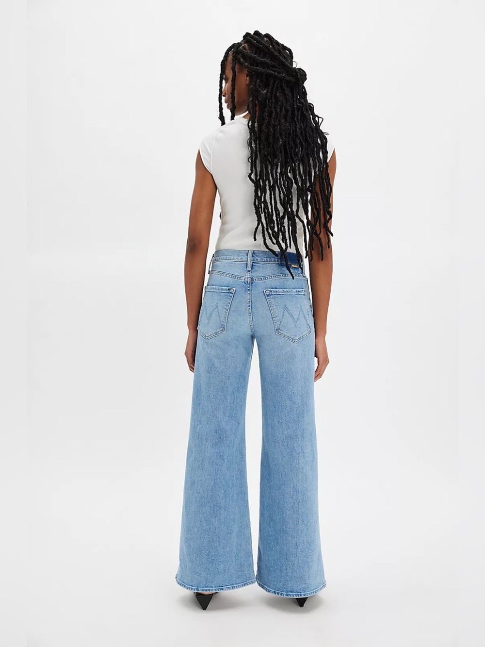 MOTHER Superior The Tomcat Roller High Rise Wide Leg Jeans/faded wash 31 NWT - Picture 4 of 13